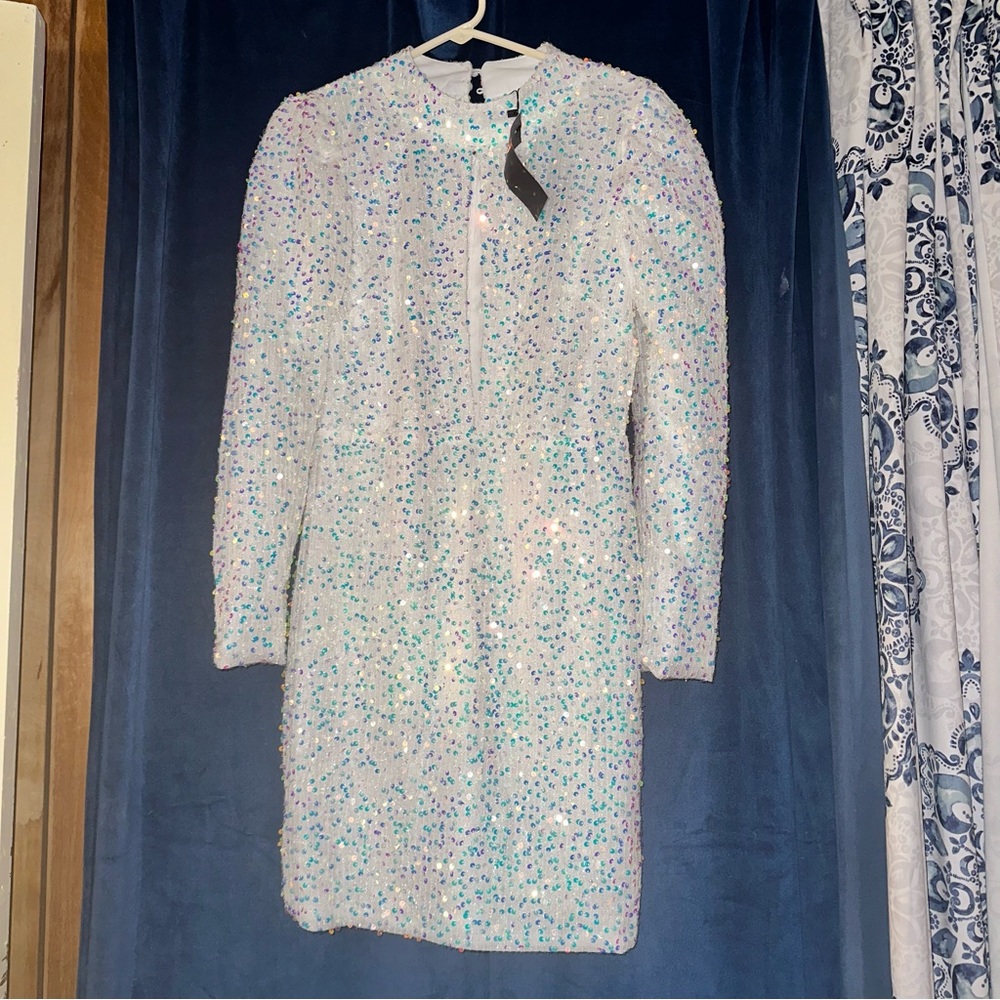 White sequin bodycon dress